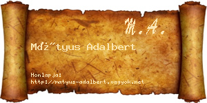 Mátyus Adalbert névjegykártya