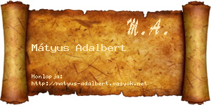 Mátyus Adalbert névjegykártya